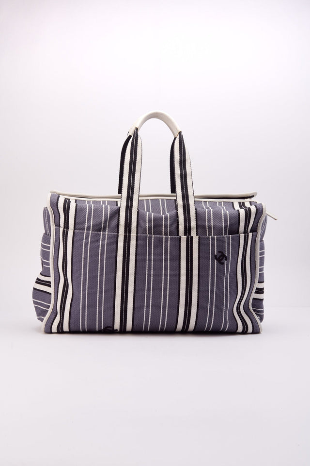 Chanel 2005 Logo Printed Striped Bag