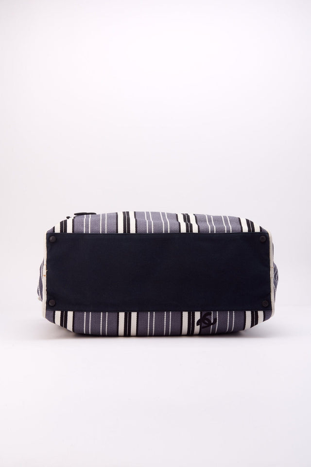 Chanel 2005 Logo Printed Striped Bag