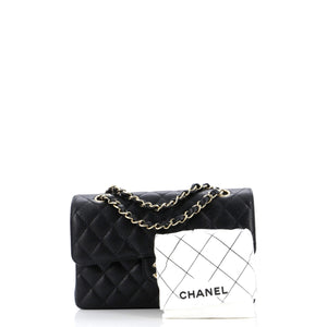 Classic Double Flap Bag Quilted Caviar Small