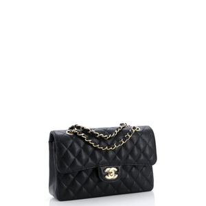 Classic Double Flap Bag Quilted Caviar Small