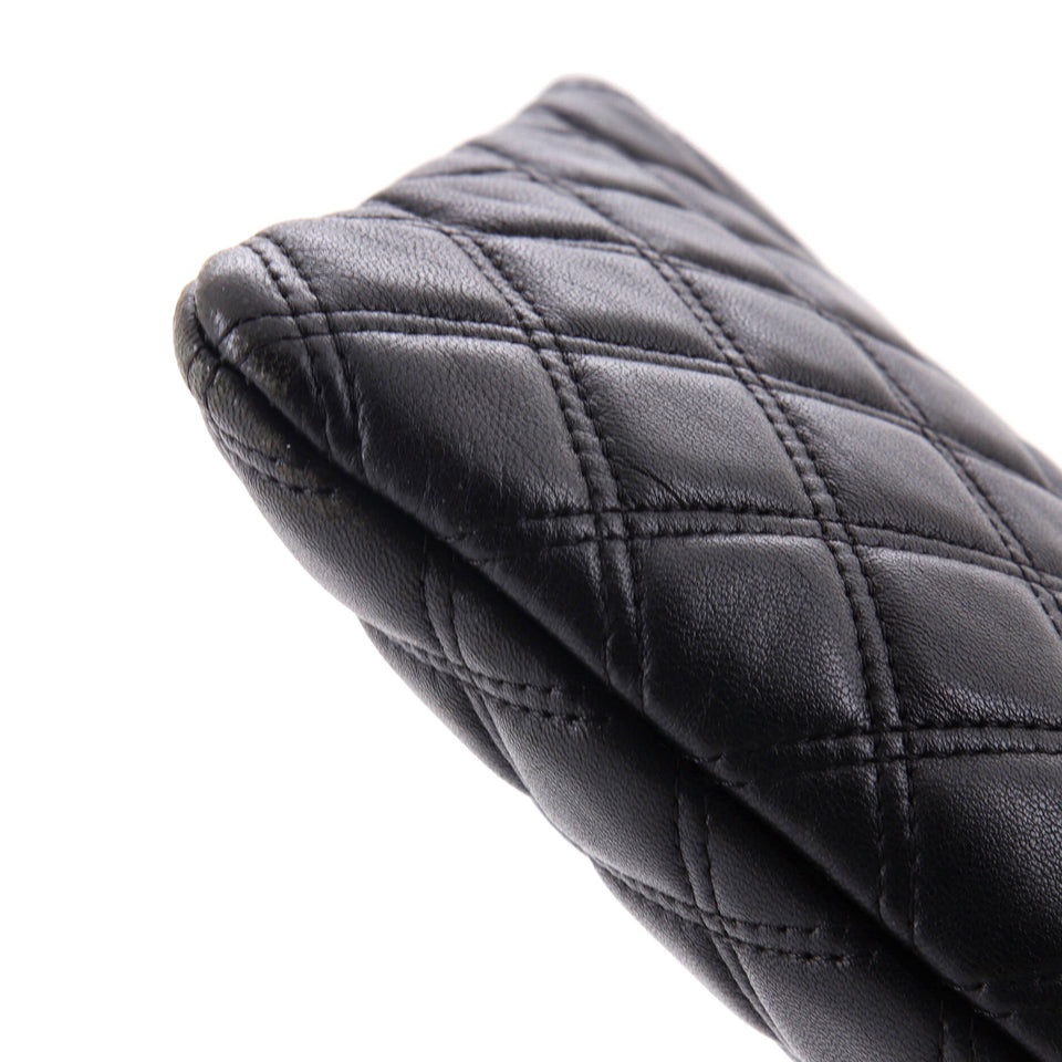 Double Stitch O Case Clutch Lambskin Medium