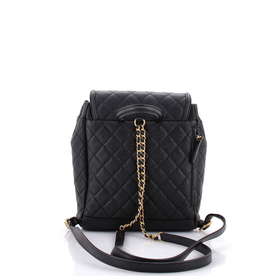 Filigree Backpack Quilted Caviar Large