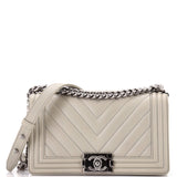 Boy Flap Bag Chevron Calfskin Old Medium