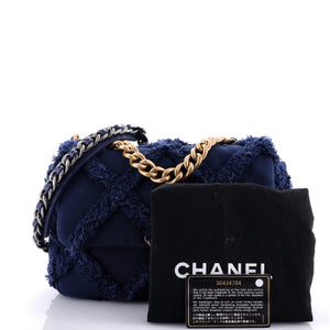19 Flap Bag Fringe Quilted Cotton Canvas Medium