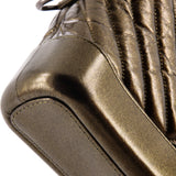 Gabrielle Hobo Chevron Metallic Aged Calfskin Small
