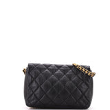 Chain Melody Flap Bag Quilted Caviar Medium