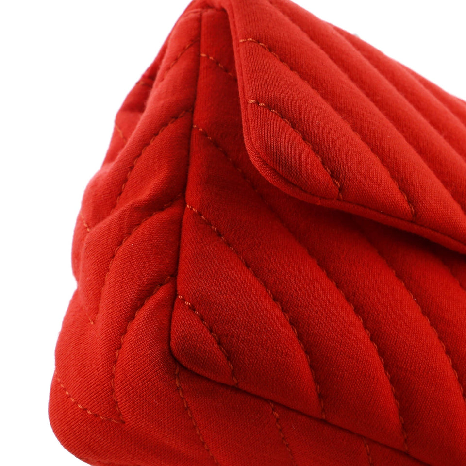 Vintage Classic Single Flap Bag Chevron Jersey Medium