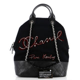 Paris-Hamburg Tote Embroidered Wool with Quilted Calfskin Large