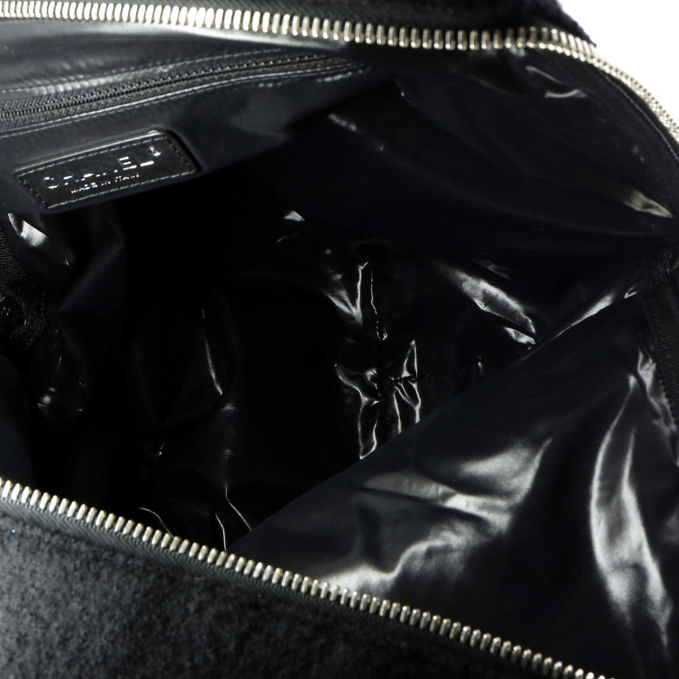 Paris-Hamburg Tote Embroidered Wool with Quilted Calfskin Large