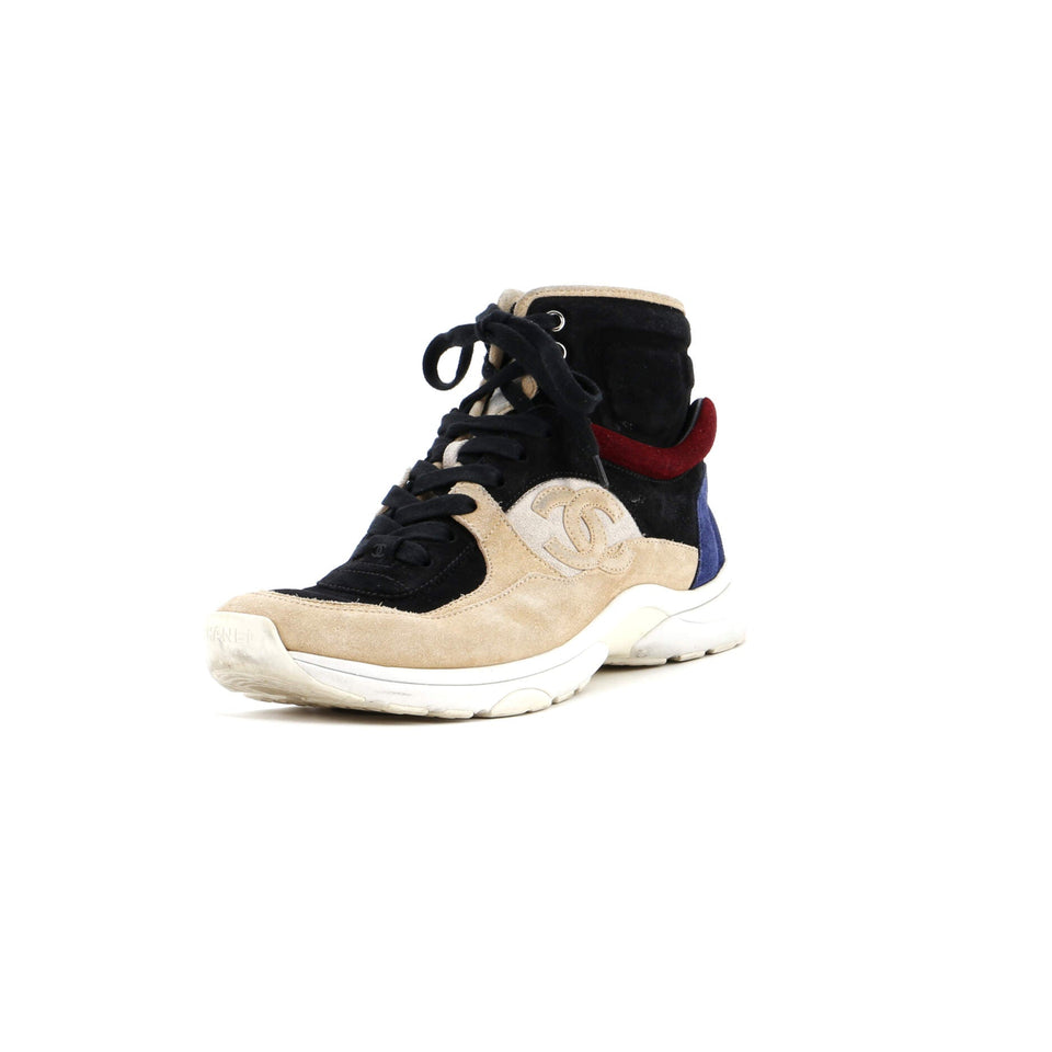 Women's CC High-Top Sneakers Suede and Leather