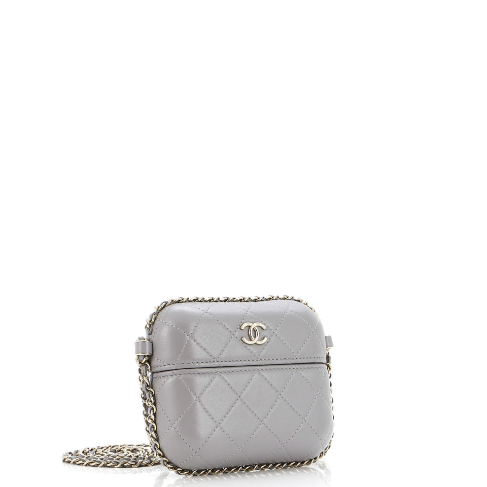 Chain Around Airpod Holder Box Crossbody Quilted Lambskin