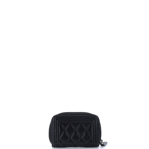 Boy Zip Coin Purse Quilted Caviar Small