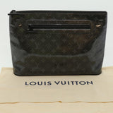 LOUIS VUITTON Eclipse Glaze Pochette Cosmos Clutch Bag M63373 LV Auth 30484A