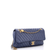 Medallion Charm Flap Bag Chevron Calfskin Jumbo