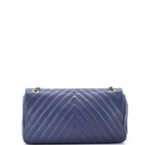Medallion Charm Flap Bag Chevron Calfskin Jumbo