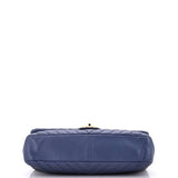 Medallion Charm Flap Bag Chevron Calfskin Jumbo