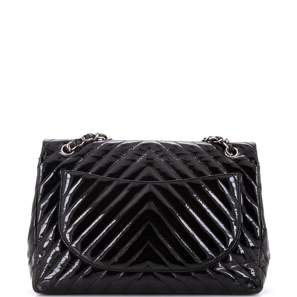 Classic Single Flap Bag Chevron Patent Maxi