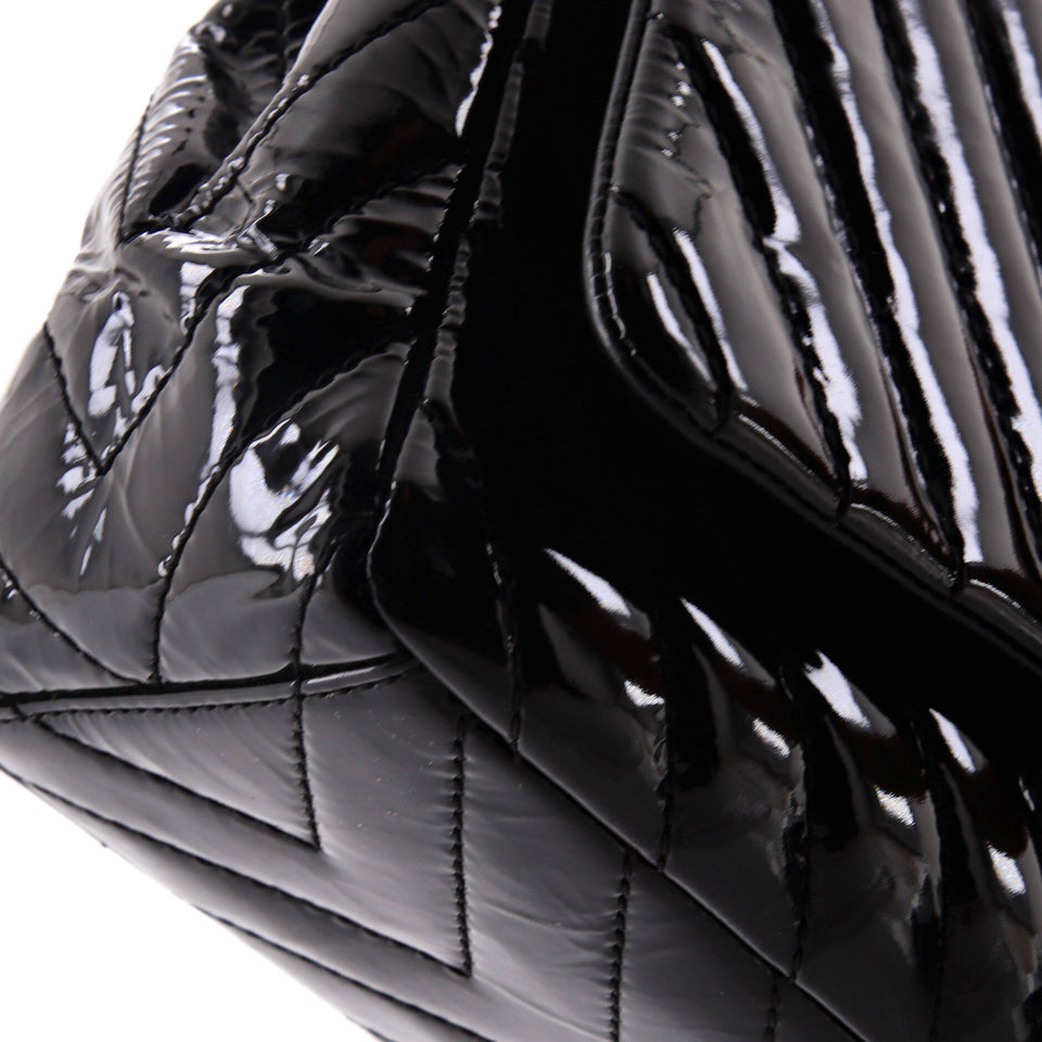 Classic Single Flap Bag Chevron Patent Maxi