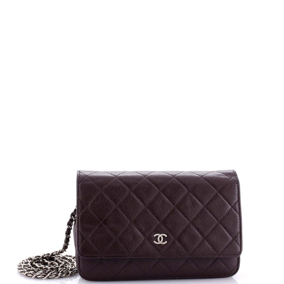 Wallet on Chain Quilted Caviar