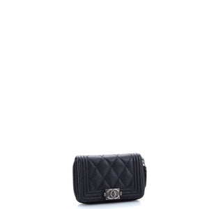 Boy Zip Coin Purse Quilted Caviar Small