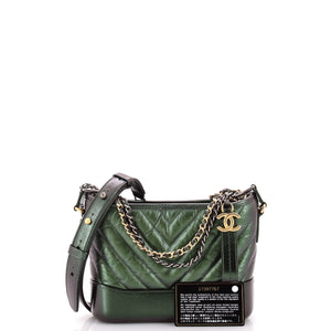 Gabrielle Hobo Chevron Metallic Aged Calfskin Small