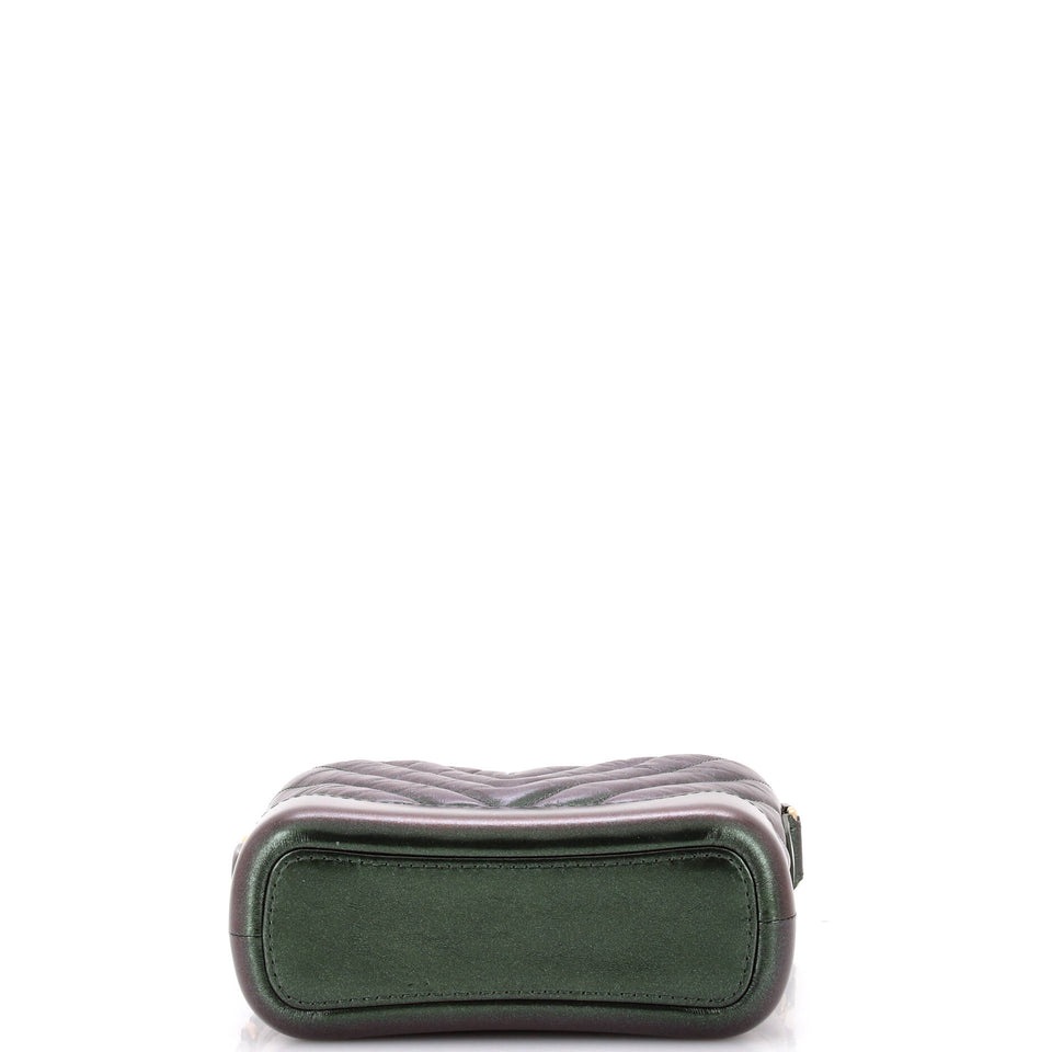 Gabrielle Hobo Chevron Metallic Aged Calfskin Small
