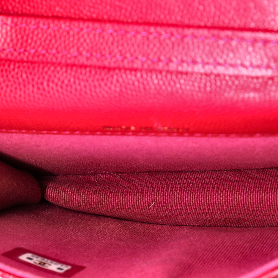 Twist Your Buttons Flap Coin Purse with Chain Quilted Shiny Caviar