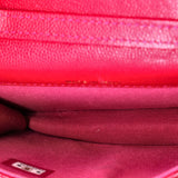 Twist Your Buttons Flap Coin Purse with Chain Quilted Shiny Caviar