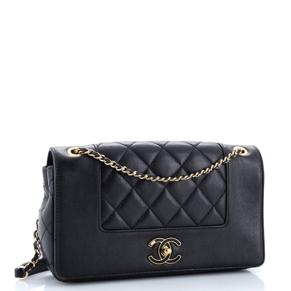Mademoiselle Vintage Flap Bag Quilted Sheepskin Medium