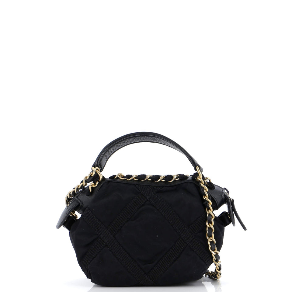 Top Handle Clutch with Chain Nylon with Grosgrain Mini