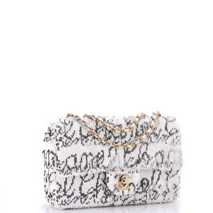 Classic Single Flap Bag Logo Signature Sequins Mini