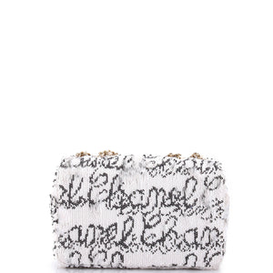 Classic Single Flap Bag Logo Signature Sequins Mini