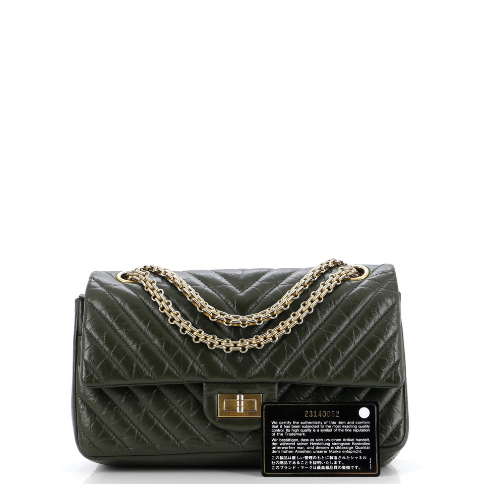 Reissue 2.55 Flap Bag Chevron Aged Calfskin 225