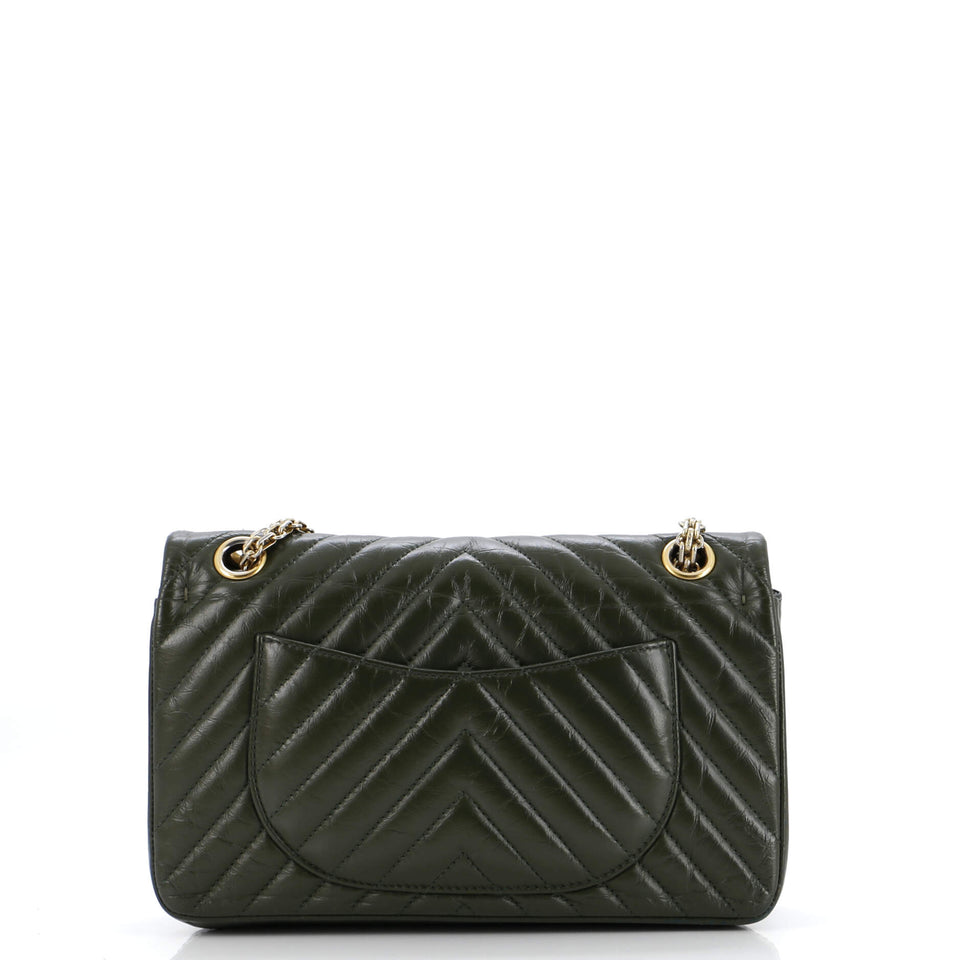 Reissue 2.55 Flap Bag Chevron Aged Calfskin 225
