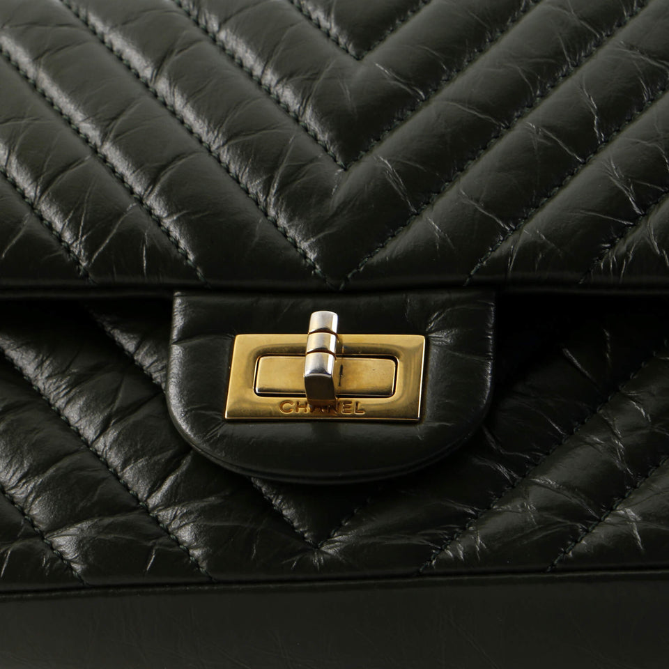 Reissue 2.55 Flap Bag Chevron Aged Calfskin 225