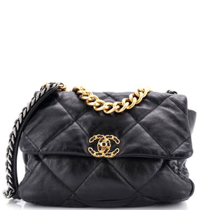 19 Flap Bag Quilted Leather Medium