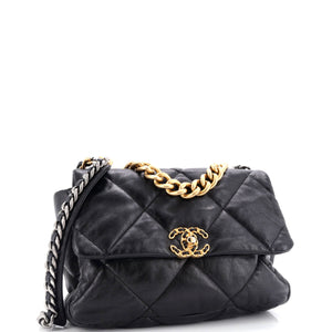 19 Flap Bag Quilted Leather Medium