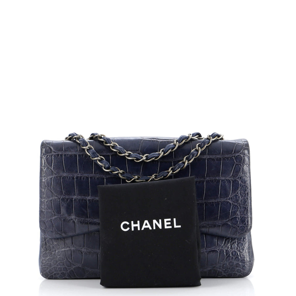 Classic Single Flap Bag Alligator Jumbo