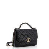 Chain Infinity Top Handle Bag Quilted Lambskin Small
