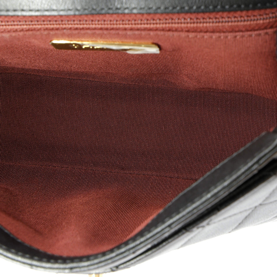 Chain Infinity Top Handle Bag Quilted Lambskin Small