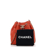 CC Drawstring Bucket Bag Quilted Calfskin Small