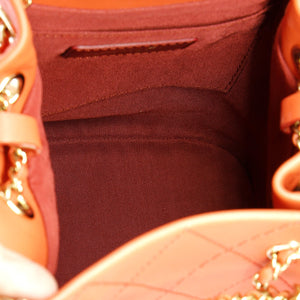 CC Drawstring Bucket Bag Quilted Calfskin Small