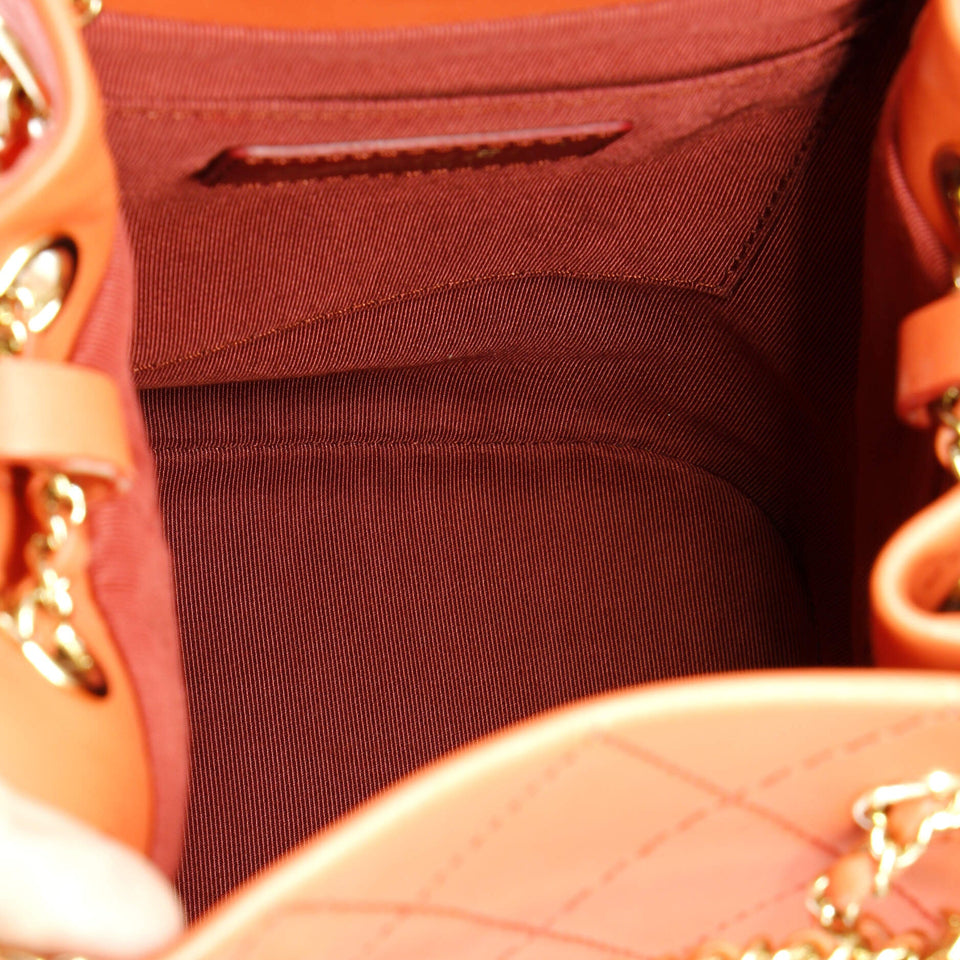 CC Drawstring Bucket Bag Quilted Calfskin Small