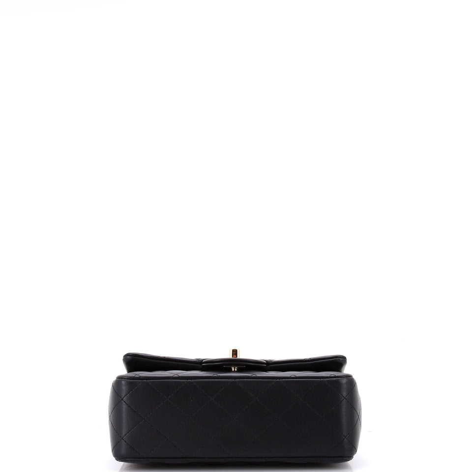 Classic Single Flap Top Handle Bag Quilted Iridescent Lambskin Mini