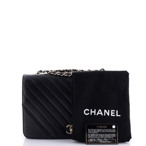 Statement Flap Bag Chevron Calfskin Small