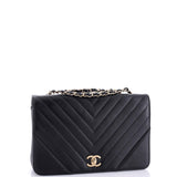 Statement Flap Bag Chevron Calfskin Small