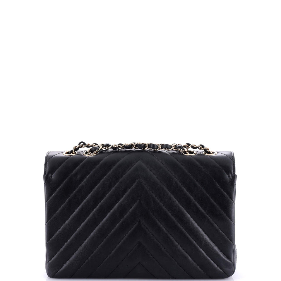Statement Flap Bag Chevron Calfskin Small