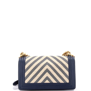 Boy Flap Bag Braided Chevron Cording and Calfskin Old Medium