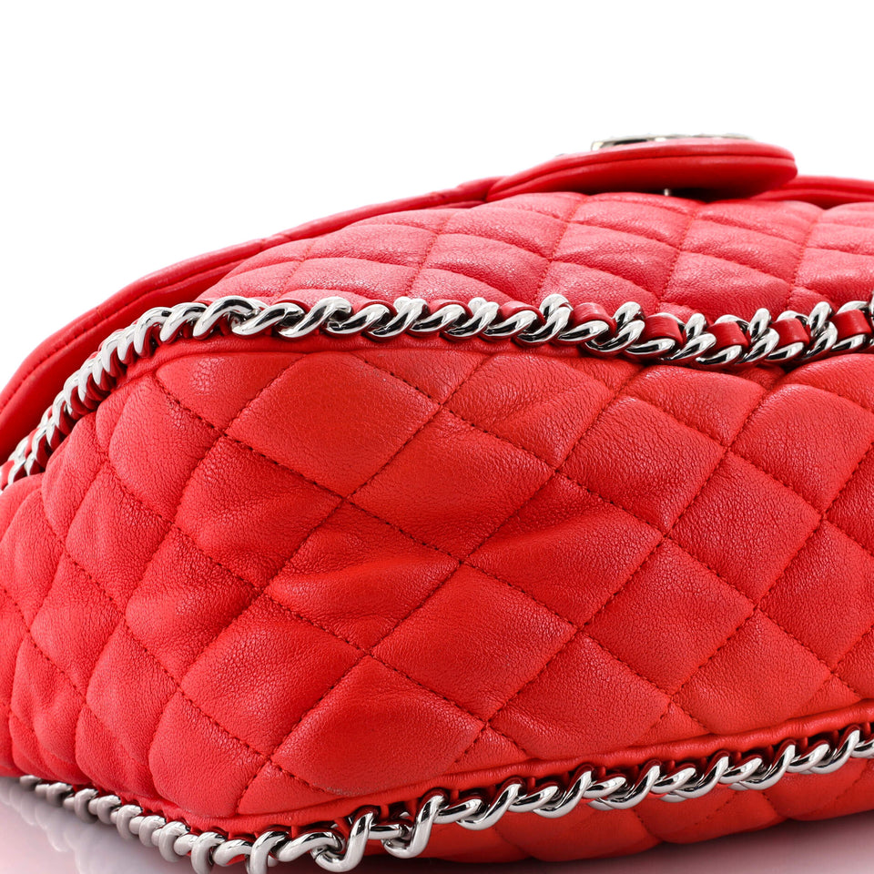 Chain Around Flap Bag Quilted Leather Maxi