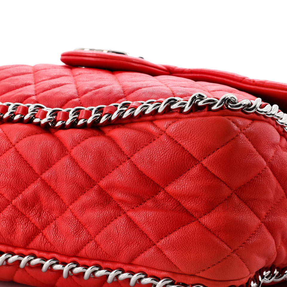 Chain Around Flap Bag Quilted Leather Maxi